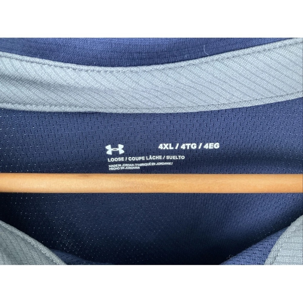 Under Armour Polo Shirt Men 4XL Adult Blue Navy Outdoors Athletic Golfer Knit - Picture 3 of 6